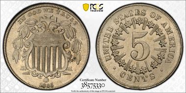 1866 5C Rays AU58