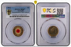 2012 $2 Remembrance Day Colorized MS67