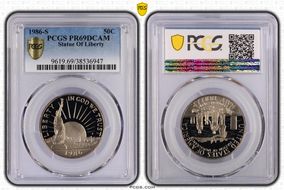 1986-S 50C Statue Of Liberty PR69DCAM