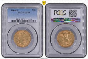 1909-S $10 AU55