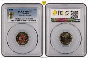 2015 $2 Lest We Forget Colorized MS66