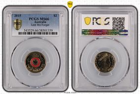 2015 $2 Lest We Forget Colorized MS66