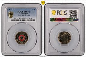 2015 $2 Lest We Forget Colorized MS66