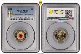 2012 $2 Remembrance Day Colorized MS67