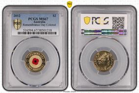 2012 $2 Remembrance Day Colorized MS67
