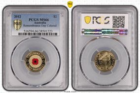 2012 $2 Remembrance Day Colorized MS66