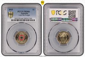 2015 $2 Lest We Forget Colorized MS66