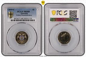 2019-C $2 Police Remembrance Colorized MS68