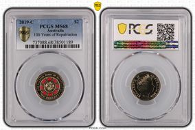 2019-C $2 100 Years of Repatriation Colorized MS68