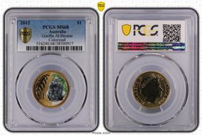 2012 $1 Gorilla Al-Bronze Colorized MS68