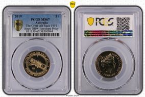 2019 $1 The Great Air Race 1919 Airco DH9- Envelope Privy MS67