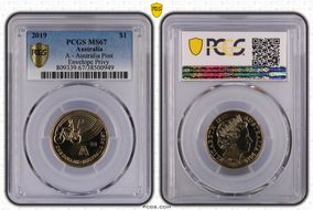 2019 $1 A- Australia Post Envelope Privy MS67