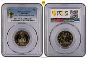 2016 $1 50 Yrs Decimal Currency MS67