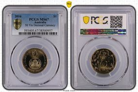 2016 $1 50 Yrs Decimal Currency MS67