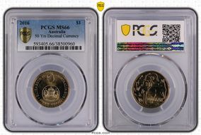 2016 $1 50 Yrs Decimal Currency MS66