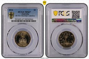 2016 $1 50 Yrs Decimal Currency MS67