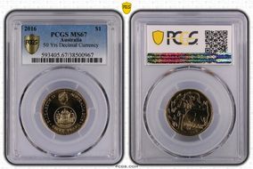 2016 $1 50 Yrs Decimal Currency MS67