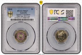 2018 $2 Queen's Coronation Colorized 30th Ann. $2 Coin MS67