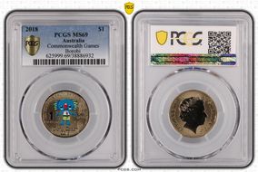 2018 $1 Commonwealth Games Borobi Colorized MS69