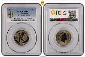 2017 $1 K - Koala Al-Br Colorized MS67