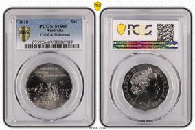 2018 50C Coral & Balmoral MS69