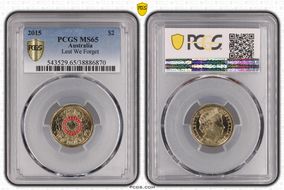 2015 $2 Lest We Forget Colorized MS65