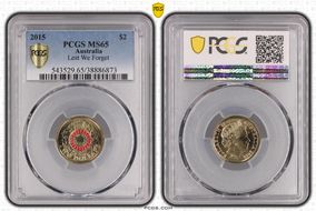 2015 $2 Lest We Forget Colorized MS65