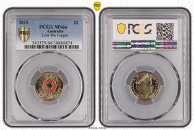 2015 $2 Lest We Forget Colorized MS66