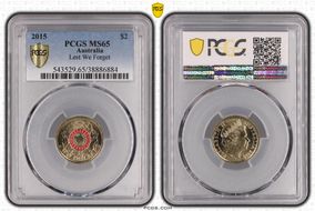 2015 $2 Lest We Forget Colorized MS65