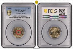 2015 $2 Lest We Forget Colorized MS65