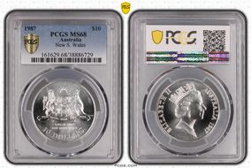 1987 $10 New South Wales KM-93  Ag MS68