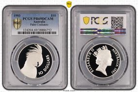 1993 $10 Palm Cockatoo PR69DCAM