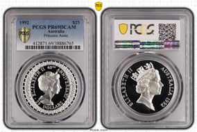 1992 $25 Princess Anne PR69DCAM