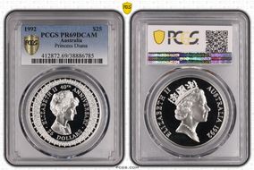 1992 $25 Princess Diana PR69DCAM