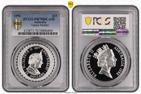 1992 $25 Queen Mother PR70DCAM