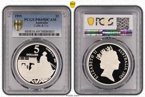 1995 $5 Cobb & Co. 1853 Colonial Australia PR69DCAM