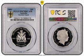 2001 50C Norfolk Island PR70DCAM