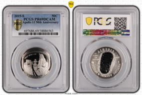 2019-S 50C Apollo 11 50th Anniversary PR69DCAM