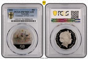 2001 50C Centenary of Federation Colorized PR70DCAM