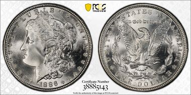 1886 $1 MS67+