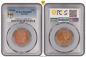 1964 Y. (p) 1/2D MS65BN