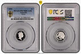 1991 1C Silver PR70DCAM