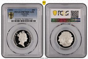 1991 20C Silver PR70DCAM