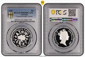 1989 50C Commonwealth Games Ag PR69DCAM
