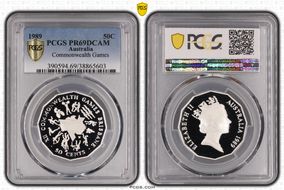 1989 50C Commonwealth Games Ag PR69DCAM