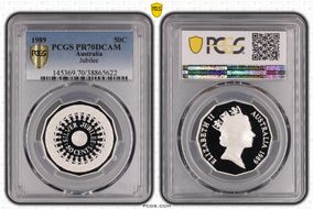 1989 50C Jubilee Ag PR70DCAM