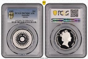 1989 50C Jubilee Ag PR70DCAM