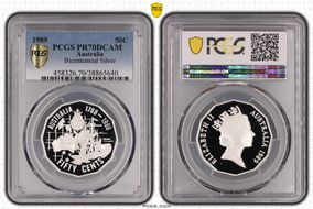 1989 50C Bicentennial Ag PR70DCAM