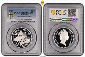 1989 50C Bicentennial Ag PR69DCAM