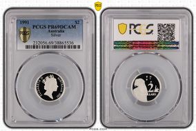 1991 $2 Silver PR69DCAM